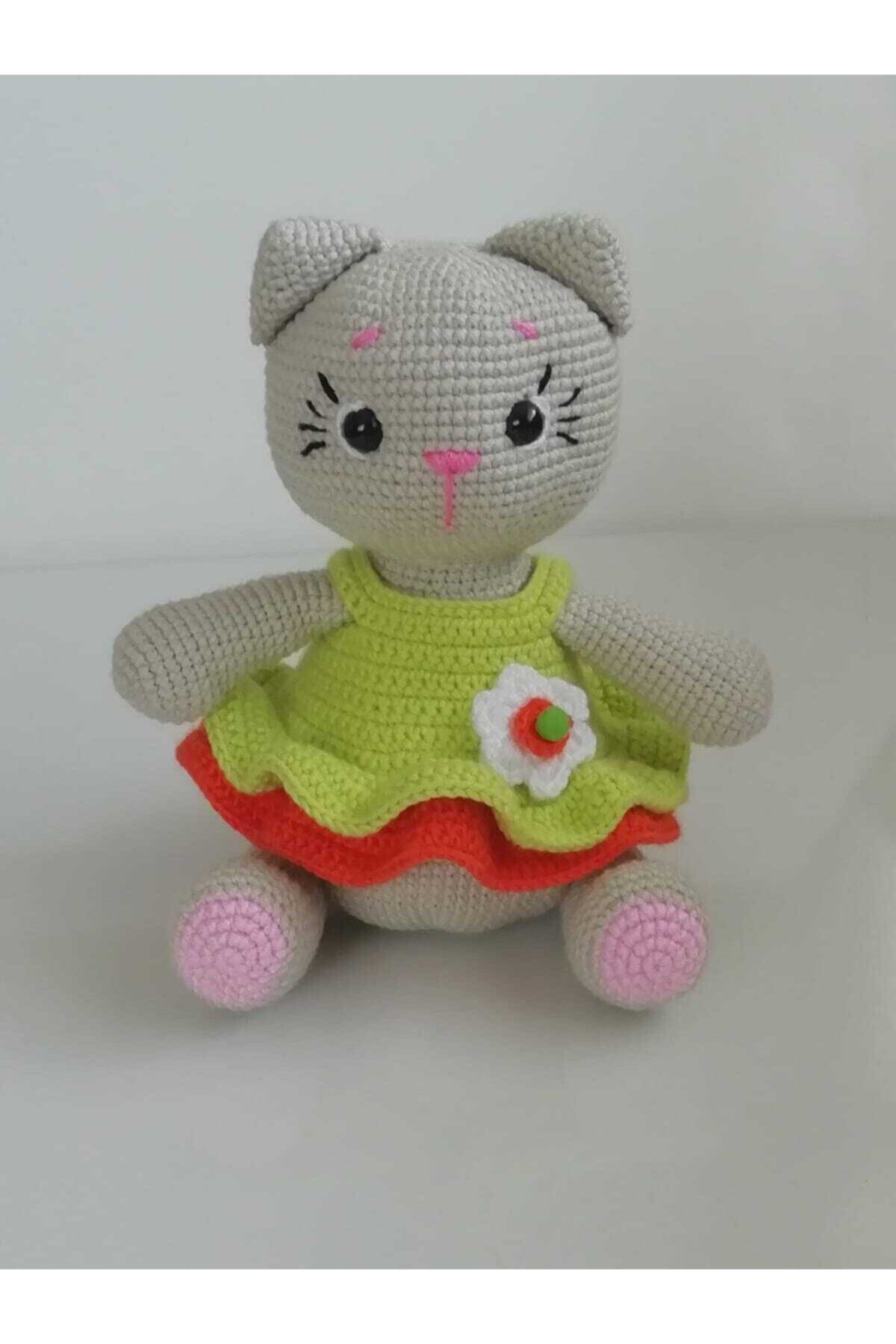 OYUNCAKPARK Maskot Kedi Kız Amigurumi Organik Oyuncak