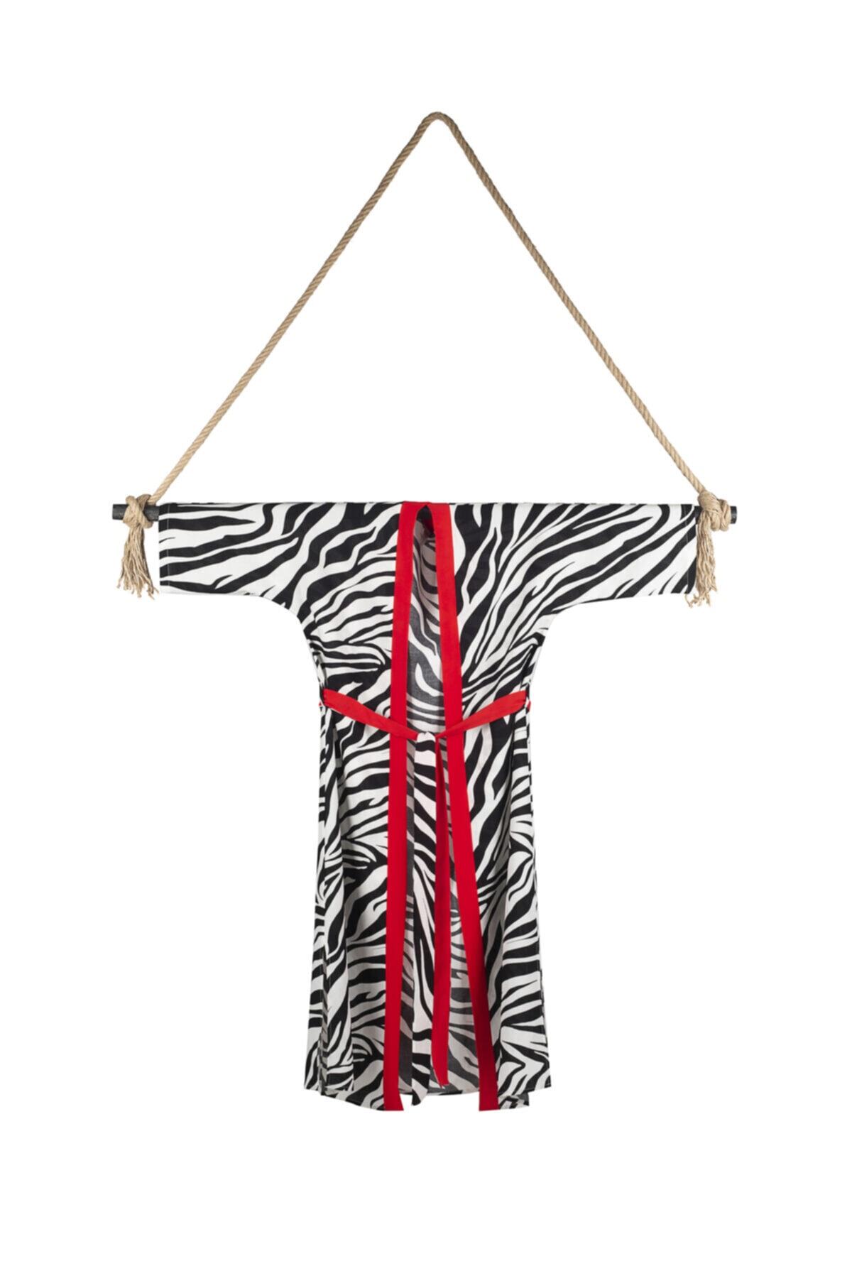 ANGELS IN RA Zanzıbar Red Keten Zebra Desenli Kimono