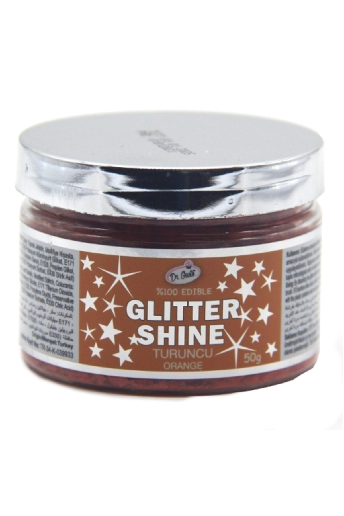 Elit parti Dr. Gusto Glitter Simli Pul Gıda Boyası Turuncu (50 G)