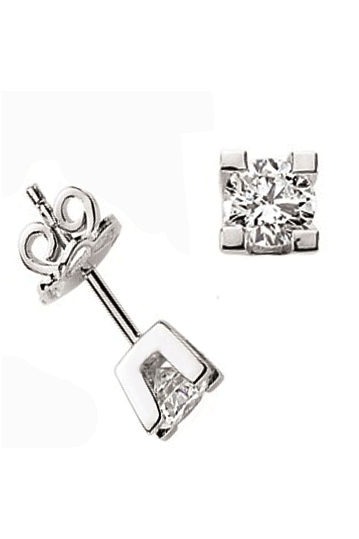 CiGOLD Tektaş Pırlanta Küpe 14 Ayar Altın 0,26 Ct 6276