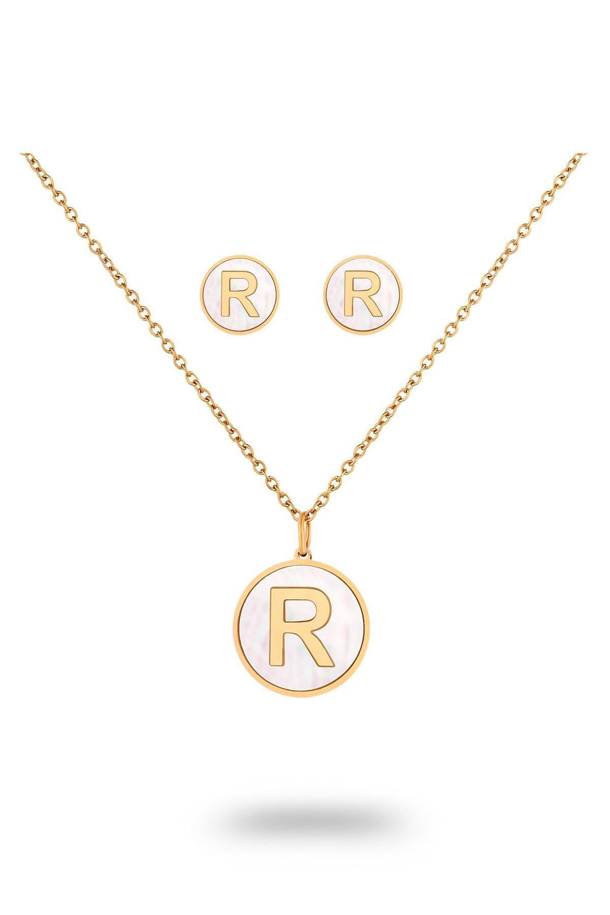 TOPSHOP Time Kadın Gold Çelik Kolye Küpe Set Tsj40051-151-rg