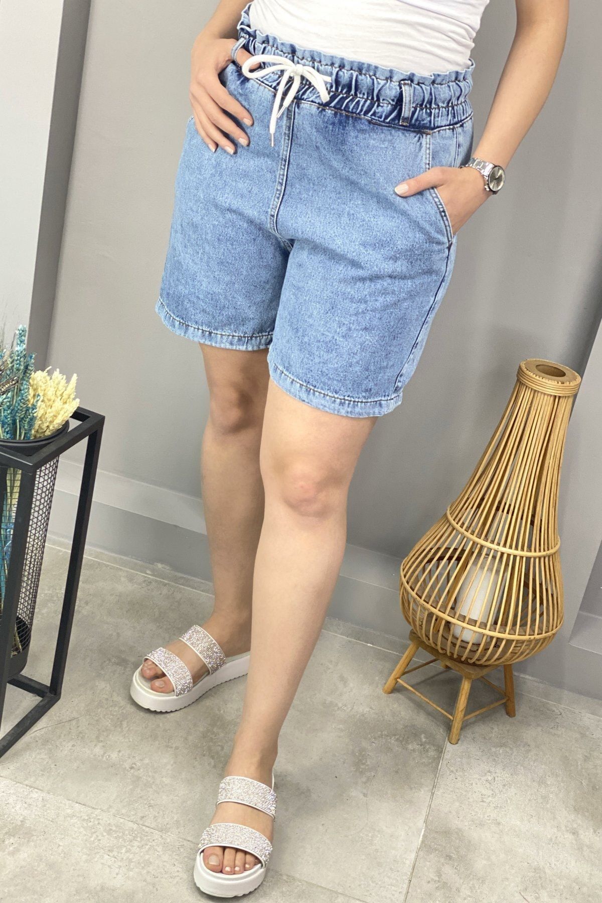 Chicbag Beli Lastik Kot Şort