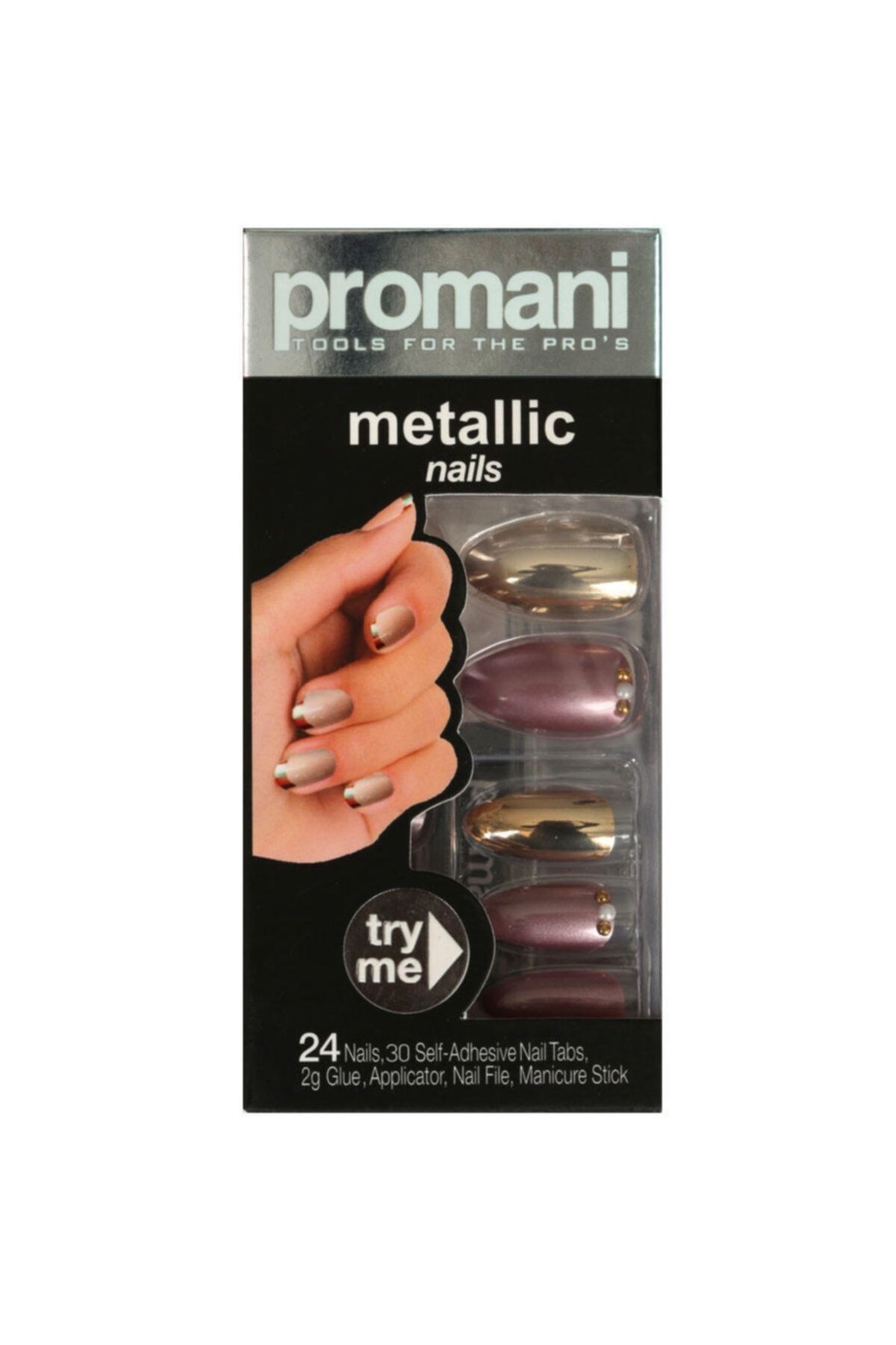 Promani Metalik Takma Tırnak Kiti - Bronz/Sütlü Kahve Kod: PR-5021 800307050216