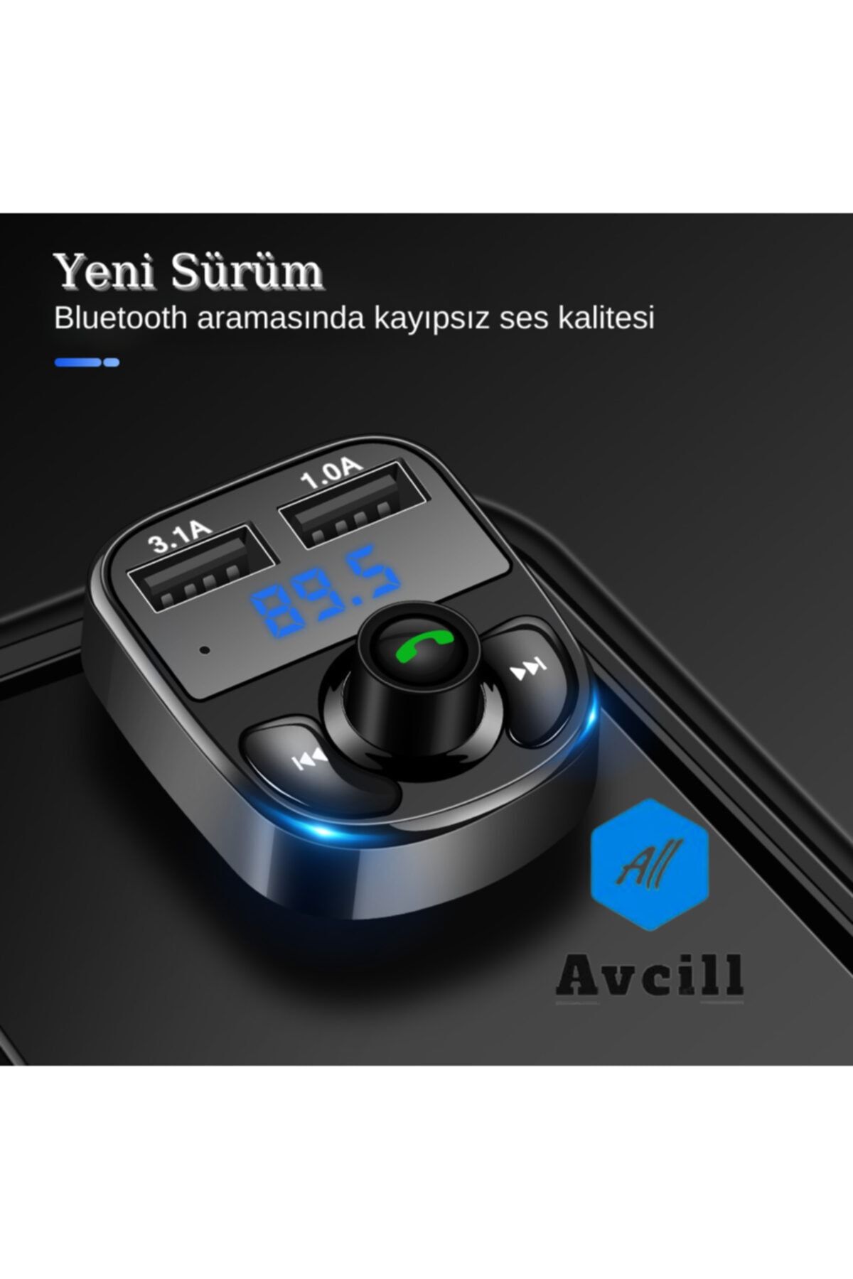 all avcill car x8 arac fm transmitter 5 0 bluetooth arac kiti usb mp3 sd kart cakmaklik girisli oto muzik calar fiyati yorumlari trendyol