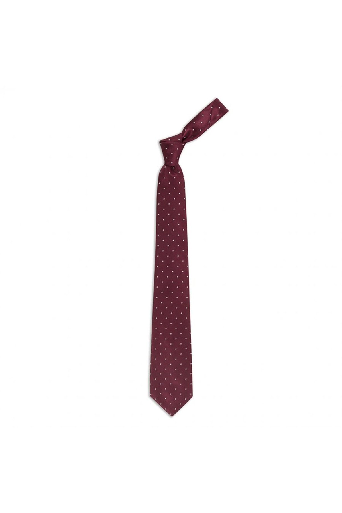 1001 Kravat Bordo Desenli 8 cm Genişliğinde İpek Kravat