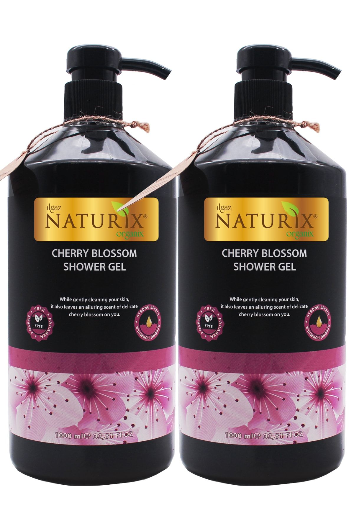 Ilgaz Naturix Organix Bitkisel Japon Kirazı Duş Jeli 2'li 1000 ml Paraben Fosfat Içermez Büyük Boy Nemlendirici Duş Jeli