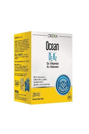 Ocean Kemiklerin Ve Dişlerin Korunmasına Yardımcı D3 Ve K2 Vitamin Damla 20 ml Image 0