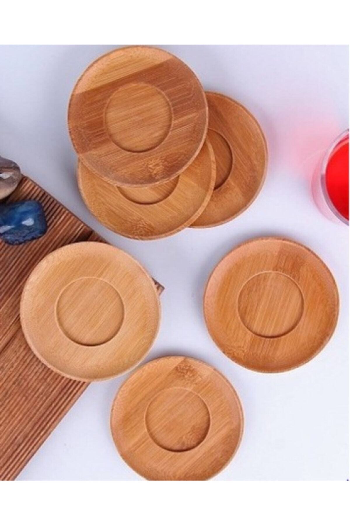 entarzlife Yuvarlak Bambu Çay Tabağı Altlığı 6 Adet