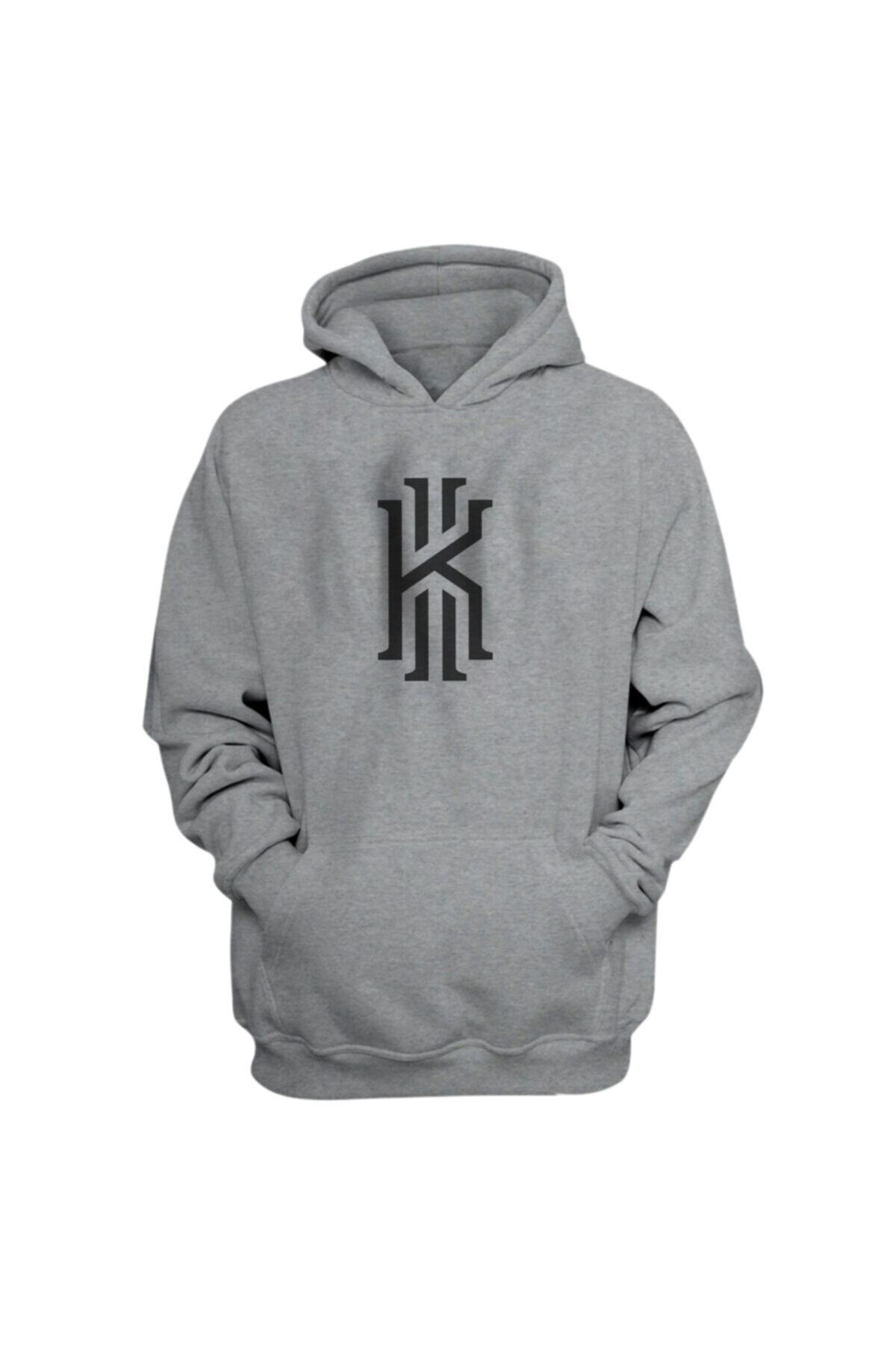 usateamfans Erkek Gri Kyrie Irving Hoodie Sweatshirt