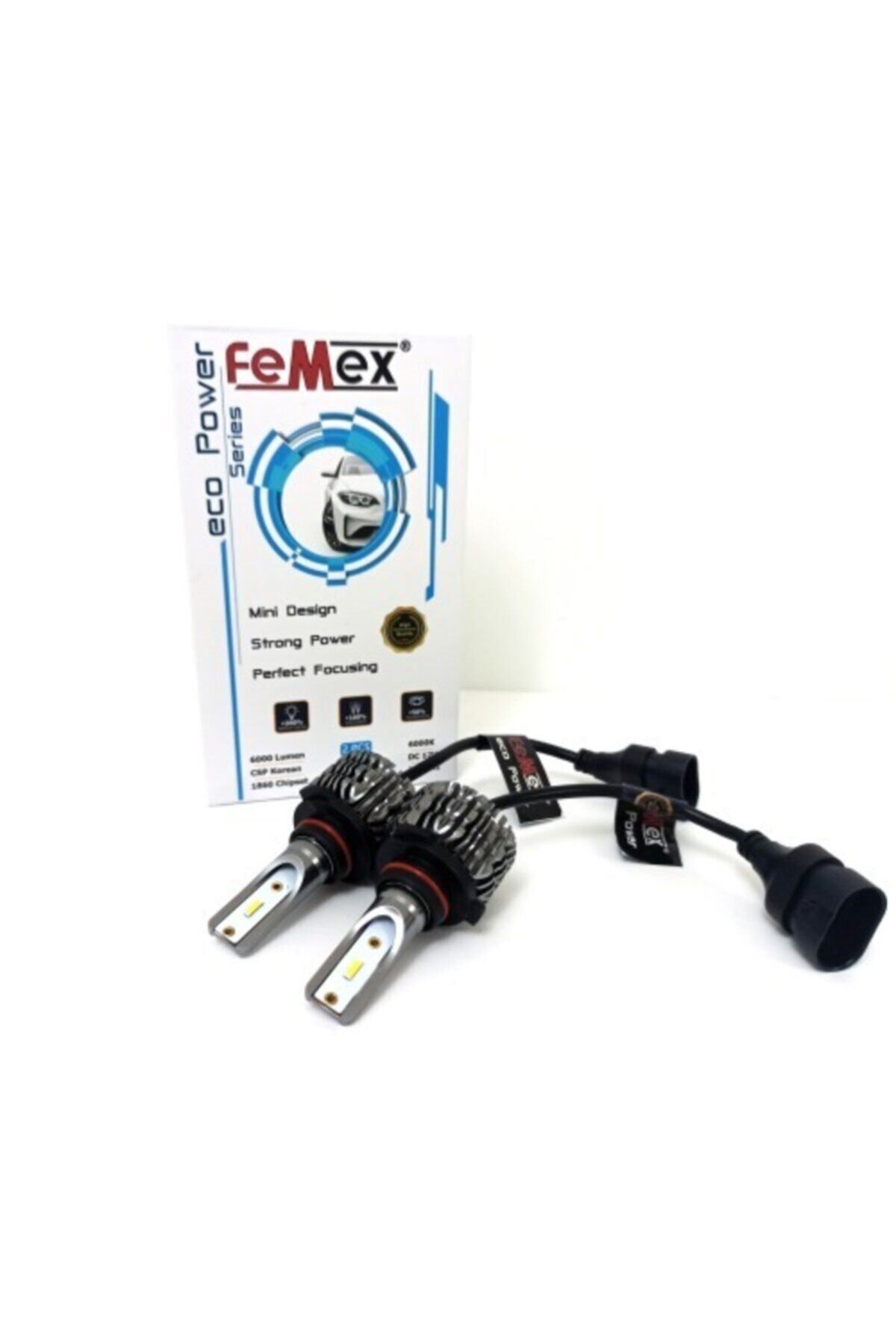 FEMEX Eco Power Serisi Hb4 9006 Şimşek Etkili Led Xenon 6000 Lümen Fansız