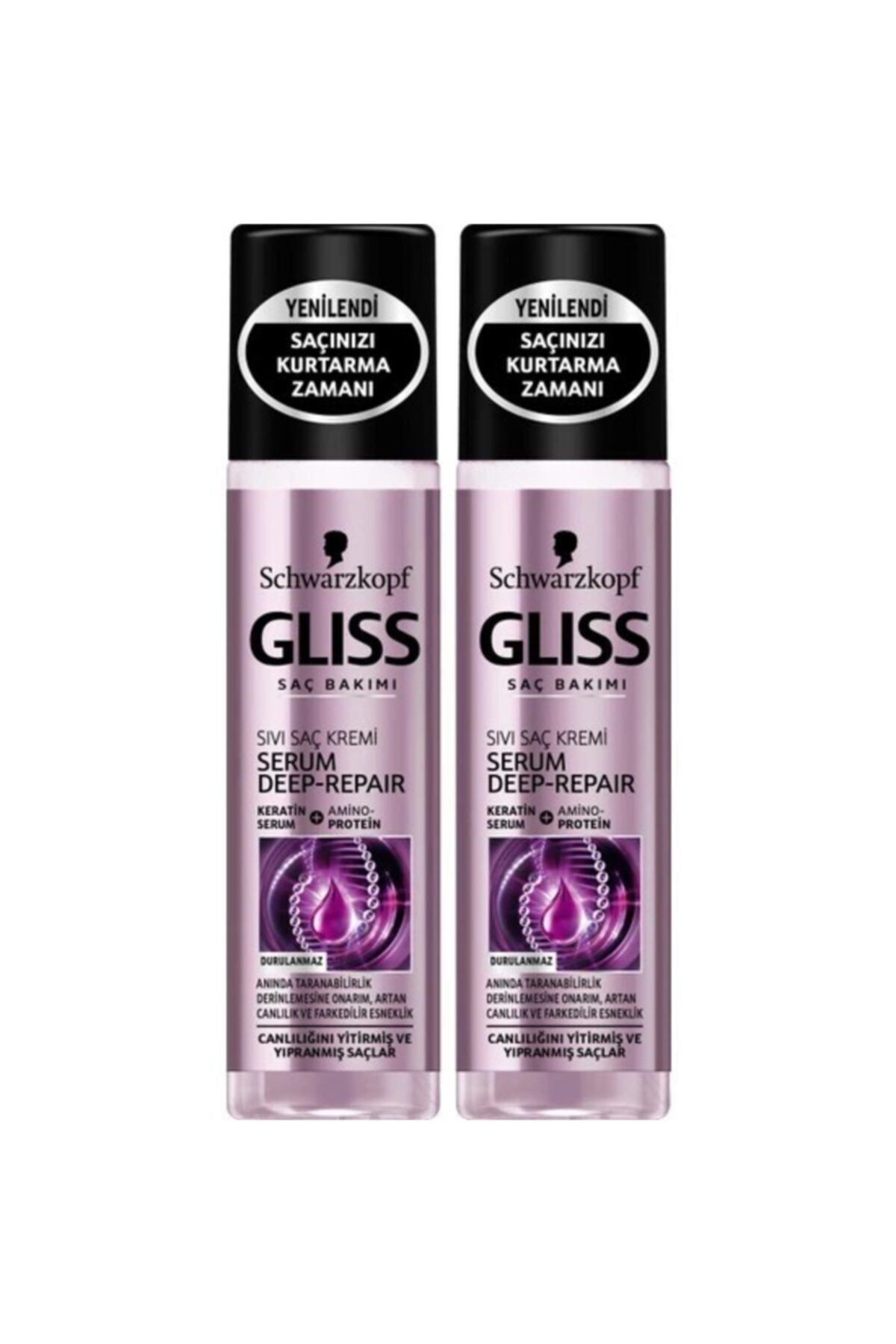 gliss serum deep repair sivi sac kremi 200 ml x 2 paket fiyati yorumlari trendyol