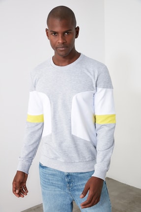 TRENDYOL MAN Gri Erkek Sweatshirt TMNAW21SW0853