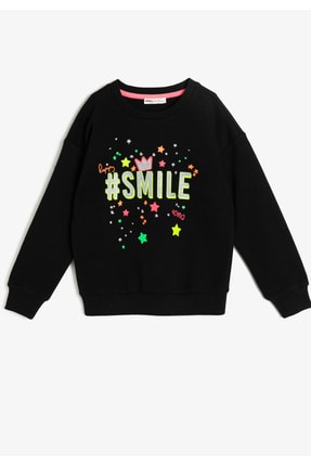 Koton Kids Kız &Ccedil;ocuk Yazili Baskili Sweatshirt