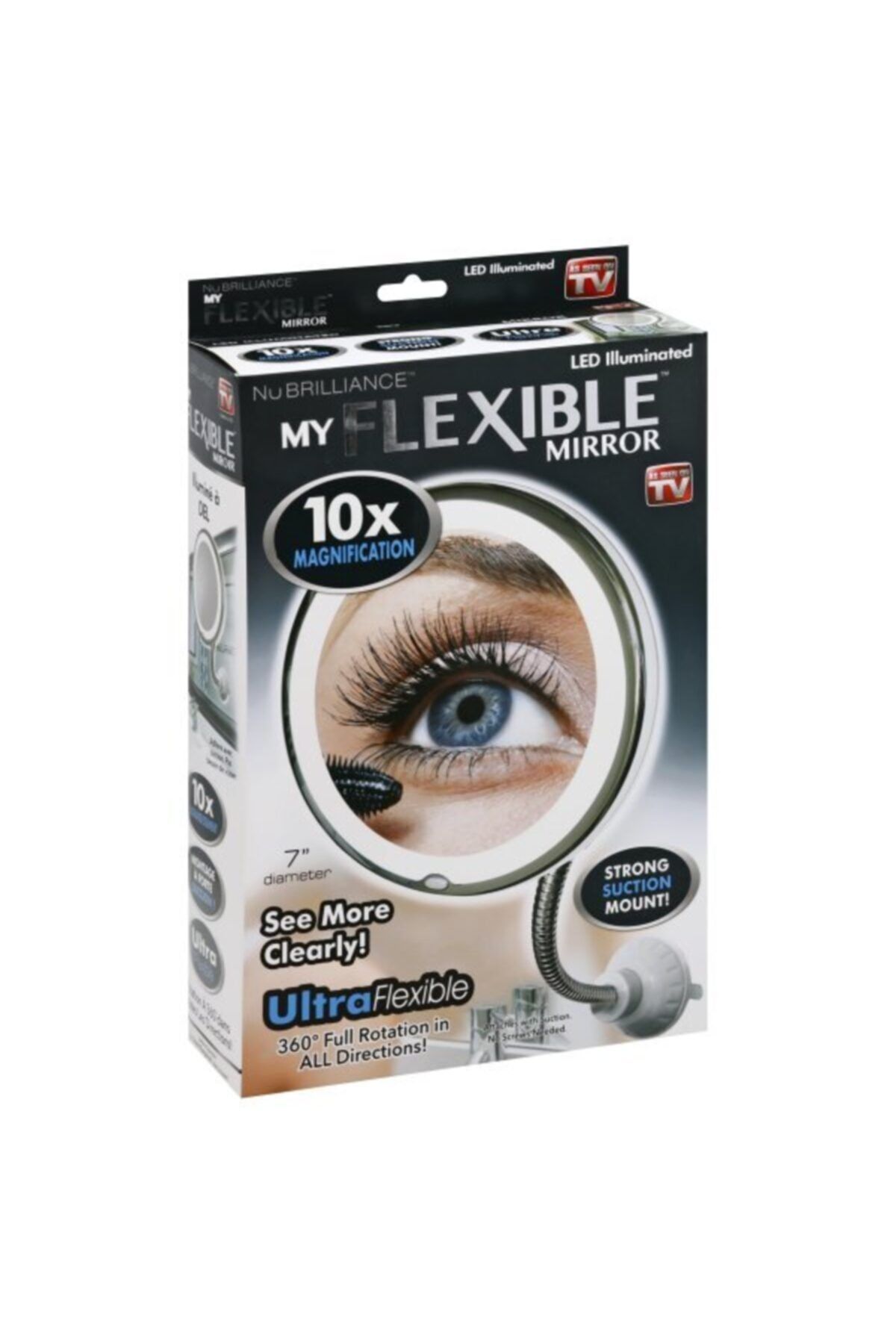 Akar Çarşı Avm 10 X Zoomlu 360 Derece Dönen Led Işıklı Pilli Makyaj Aynası