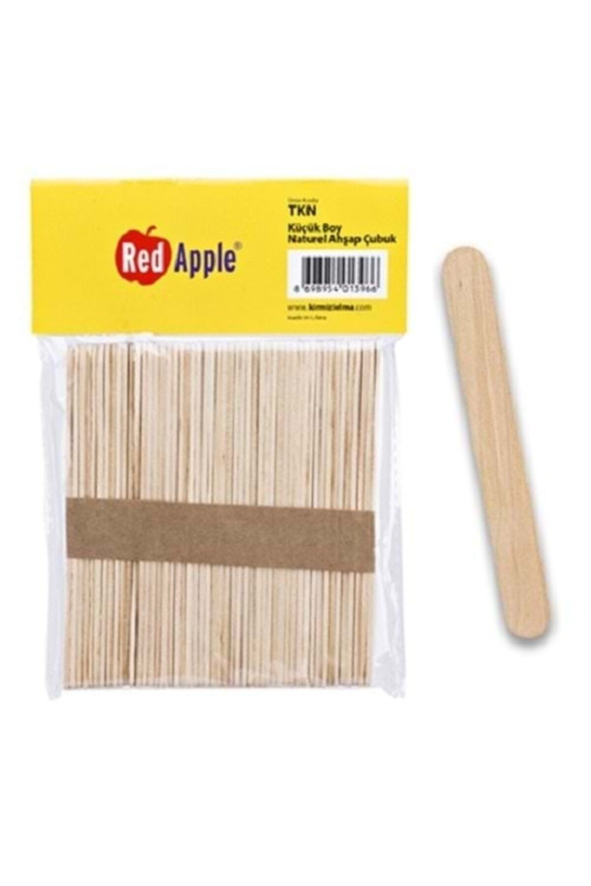 Red Apple Ahşap Çubuk Naturel Dar 50 Li Rdc001