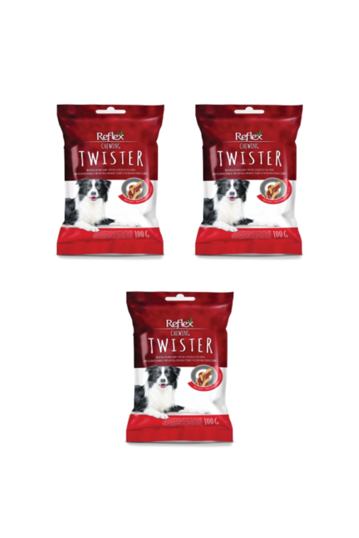Reflex Chewing Dog Twister Av Havyanlı Köpek Ödül Maması 100 G* 3 Paket