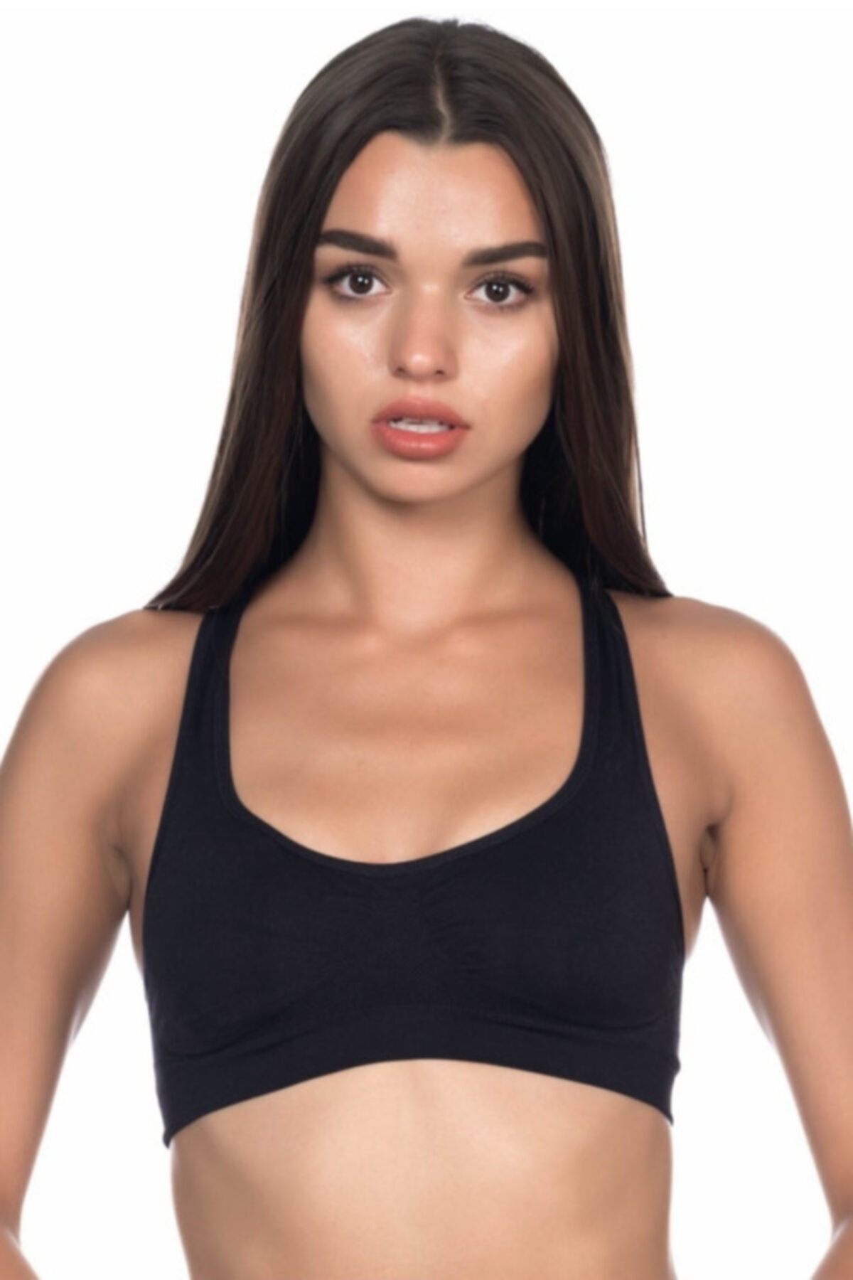 Lidya Kadın Siyah Sporcu Yarım Kaplı Atlet 6789