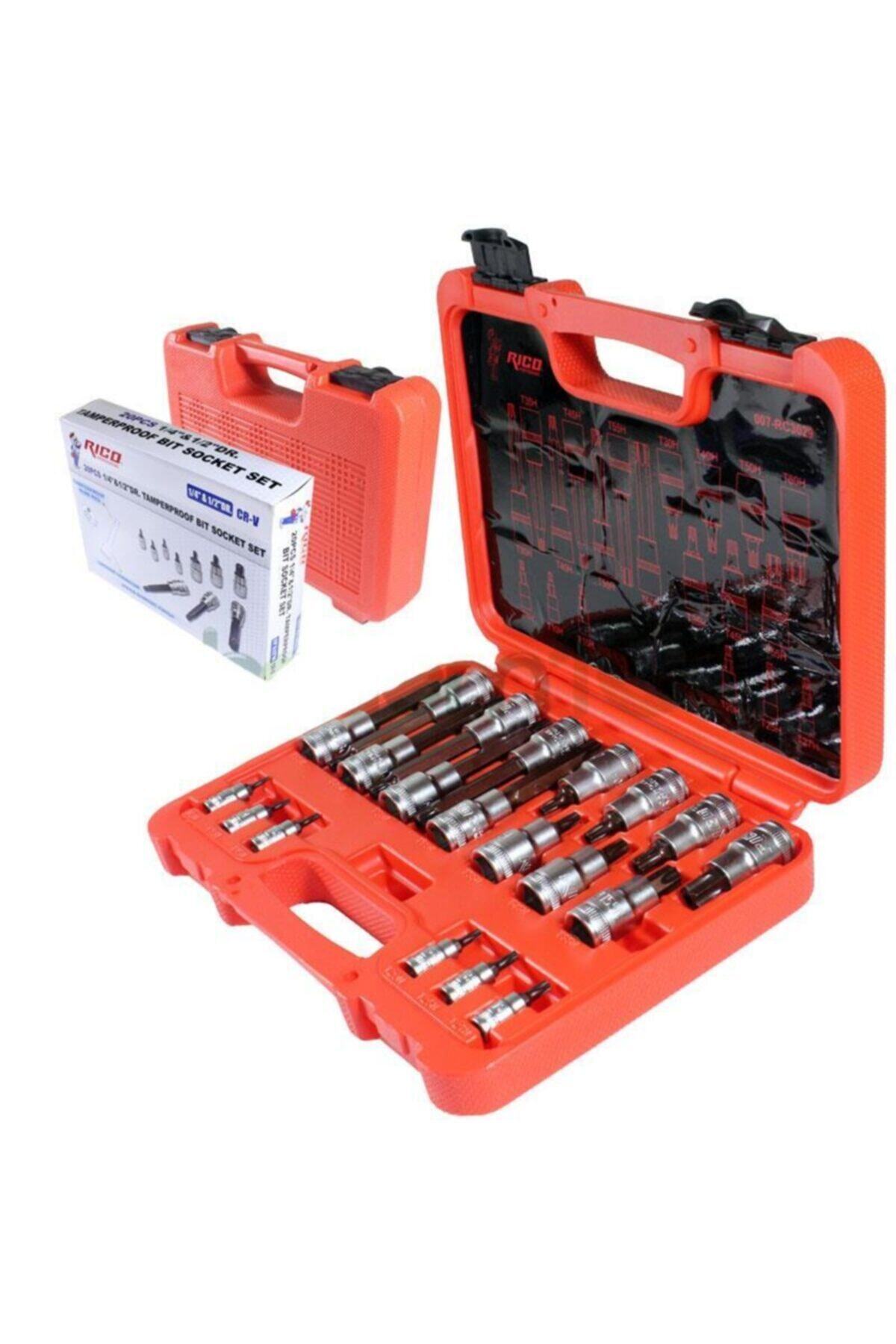 Rico 007-rc3029 20 Parça Delikli Torx Lokma Seti Takımı 1/4-1/2