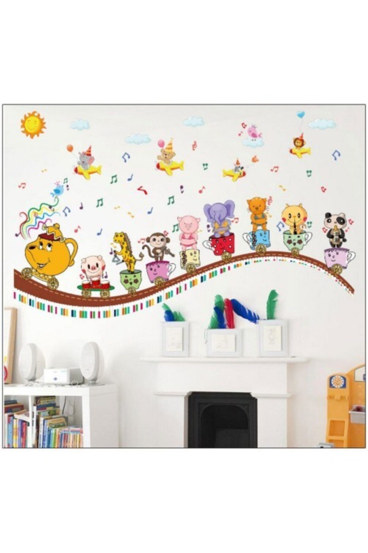 crystal kids muzik yapan hayvanlar treni bebek ve cocuk odasi duvar sticker cikartma fiyati yorumlari trendyol