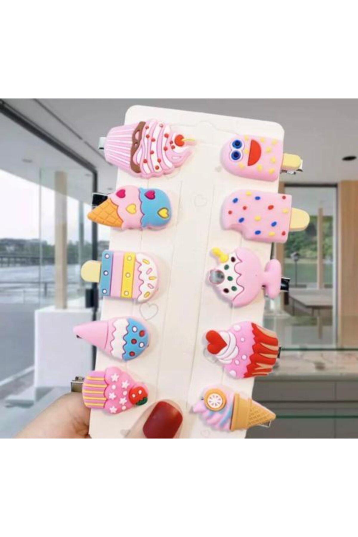 queen aksesuar kiz bebek pembe dondurma cupcake cocuk mini toka seti fiyati yorumlari trendyol