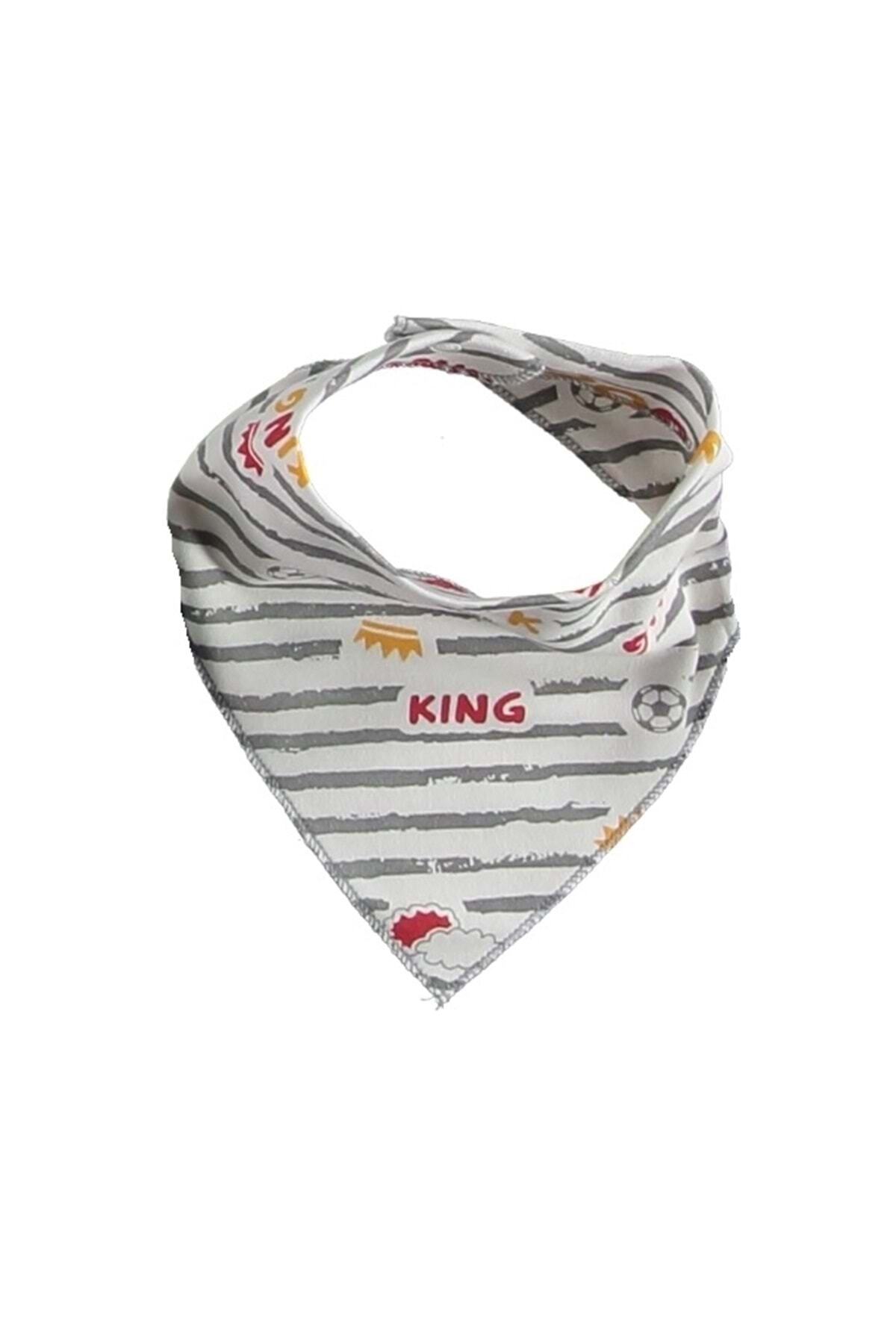 Dodo Baby 17 X 19 Cm Baskılı Çıt Çıtlı Fular Penye Önlük - Gri