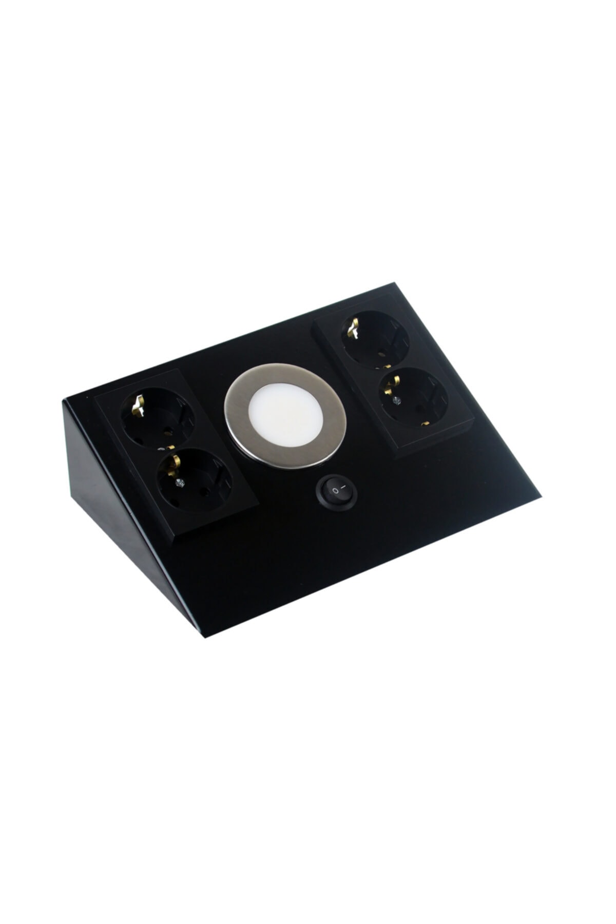 ERVA Dörtlü Tezgah Altı Siyah Priz Siyah Gövde Günışığı