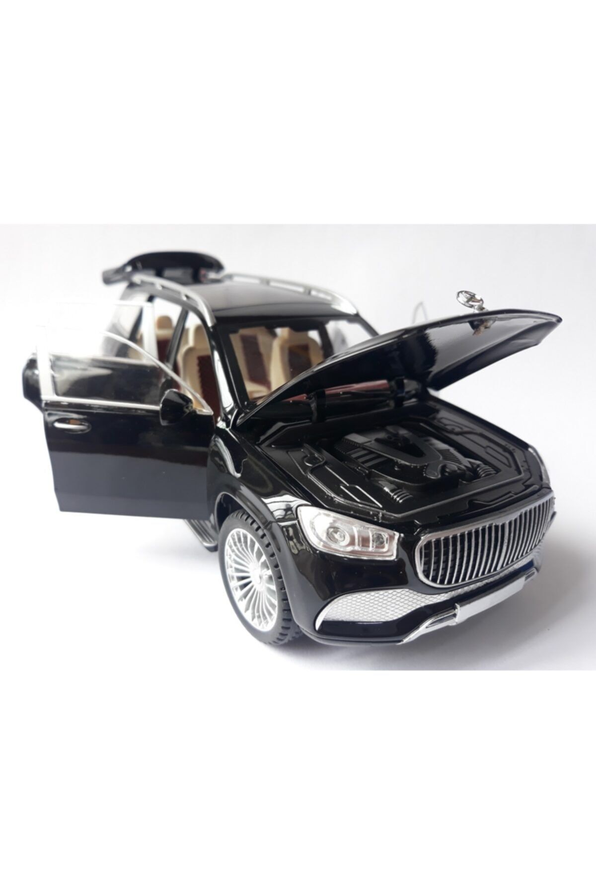 OYUNCAKSAHİLİ Mercedes Benz Gls600 Maybach Jip Diecast 1.24 Metal Araba 6 Kapı Bagaj Kaput Aç