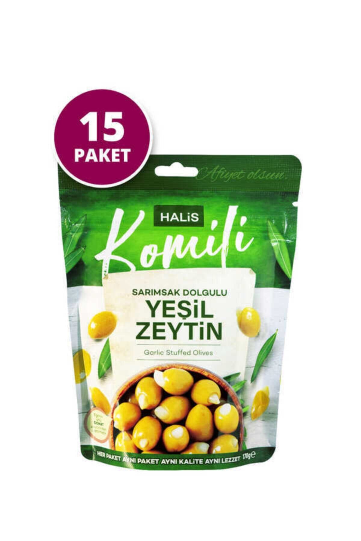 Komili Sarımsaklı Dolgulu Yeşil Zeytin 15x170g