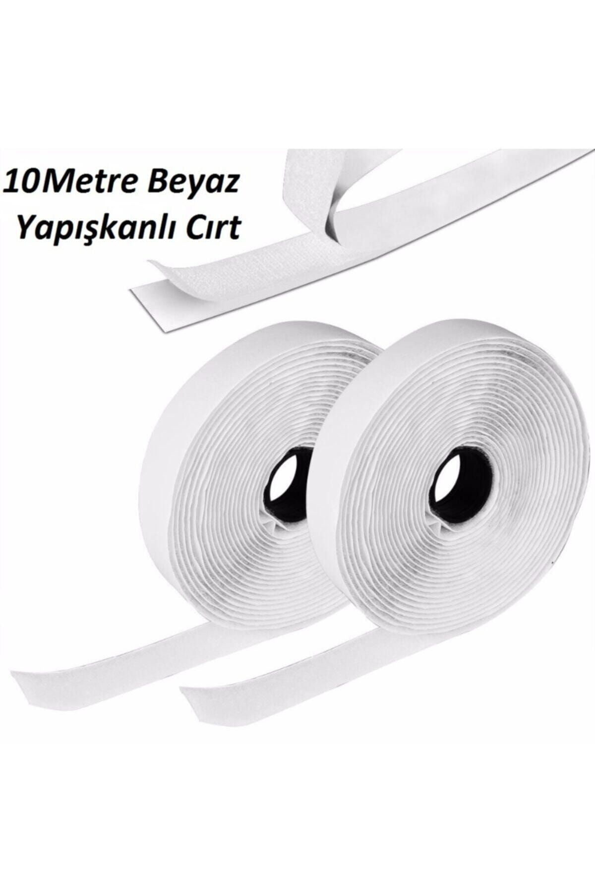 Sermet Süs Dünyası 10 Metre Arkası Yapışkanlı Beyaz Cırt Cırtlı Bant - 2 Cm