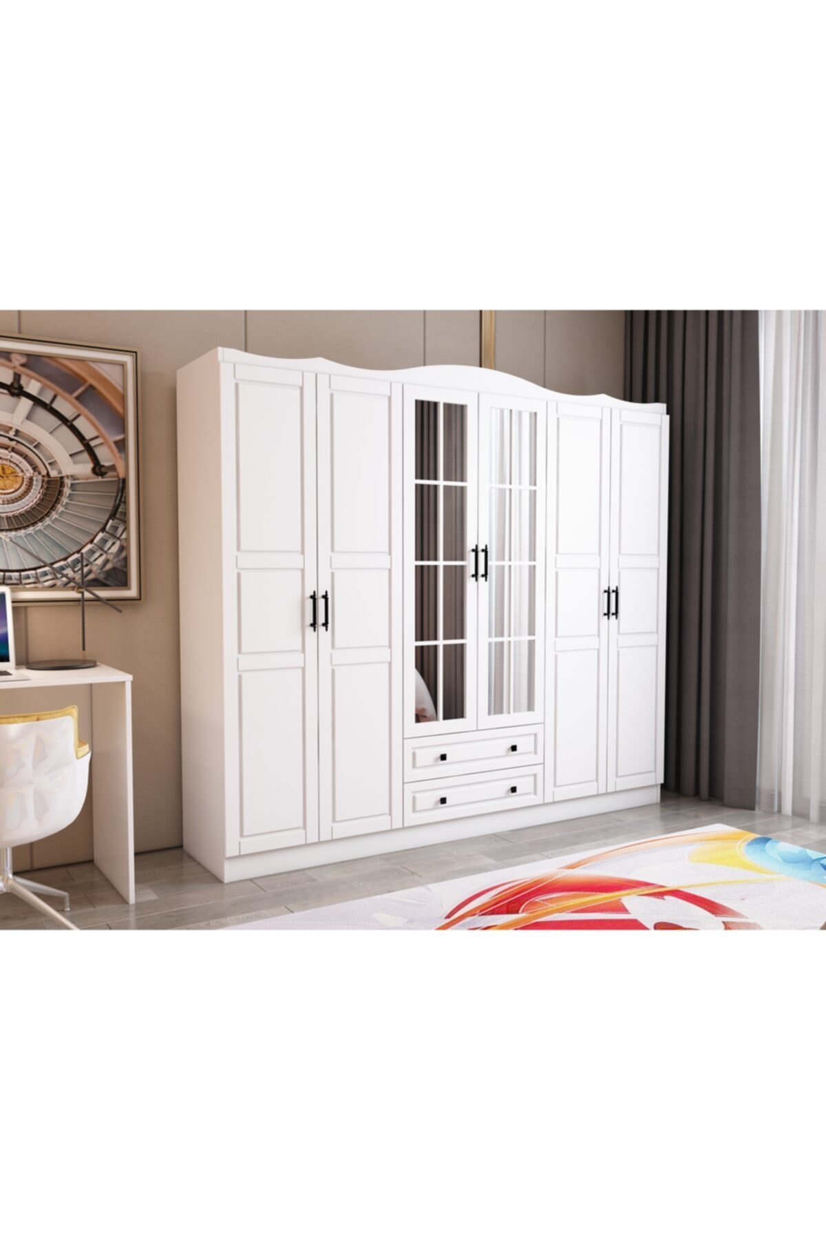 Sunroyal Bahar 6 Kapak 2 Cekmece Gardirop Fiyati Yorumlari Trendyol