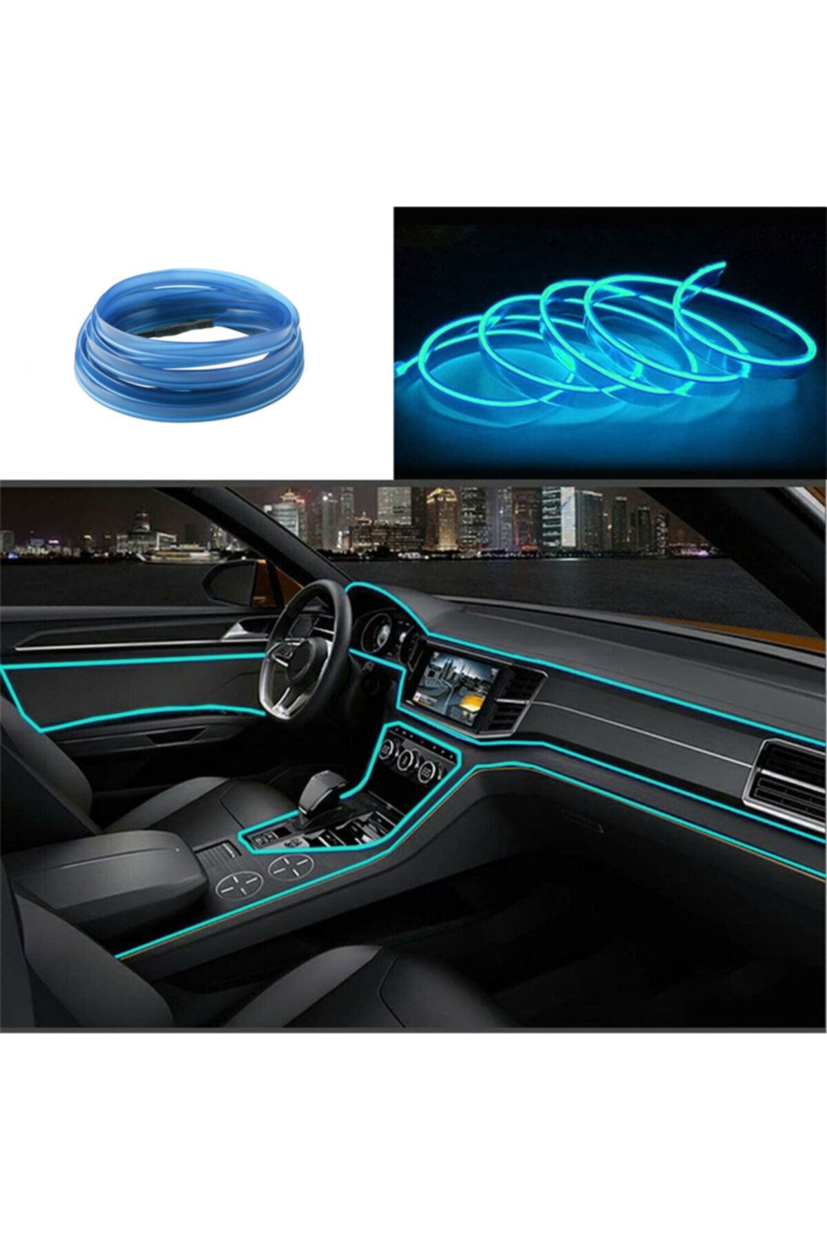 c9 arac ici neon ledi ip led torpido ledi 2 metre neon led c9 buz mavi fiyati yorumlari trendyol