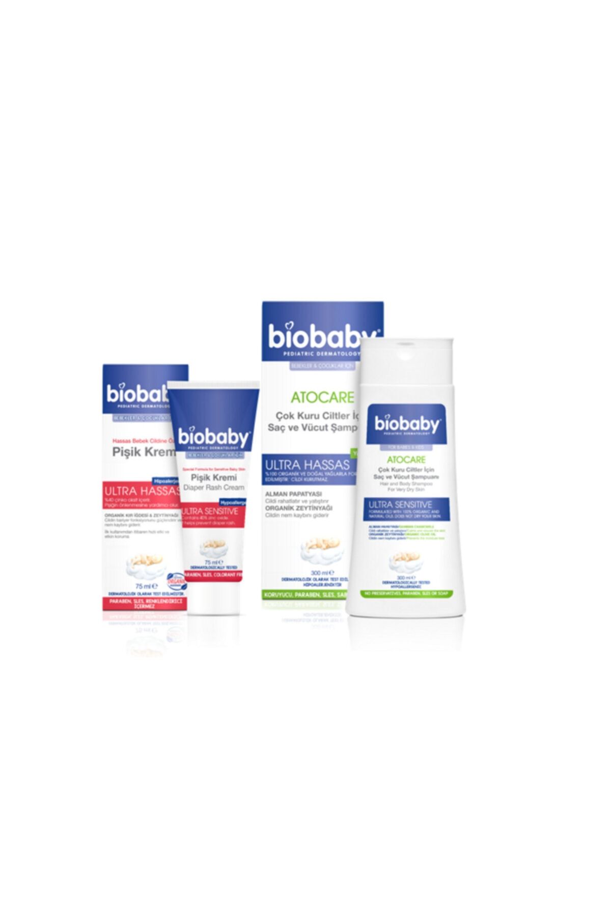Biobaby Bıobaby Hassas Bebek Cildine Özel Pişik Kremi 75-ml + Bıobaby Kuru Ve Çok Kuru Cilt Şampuan 300 Ml