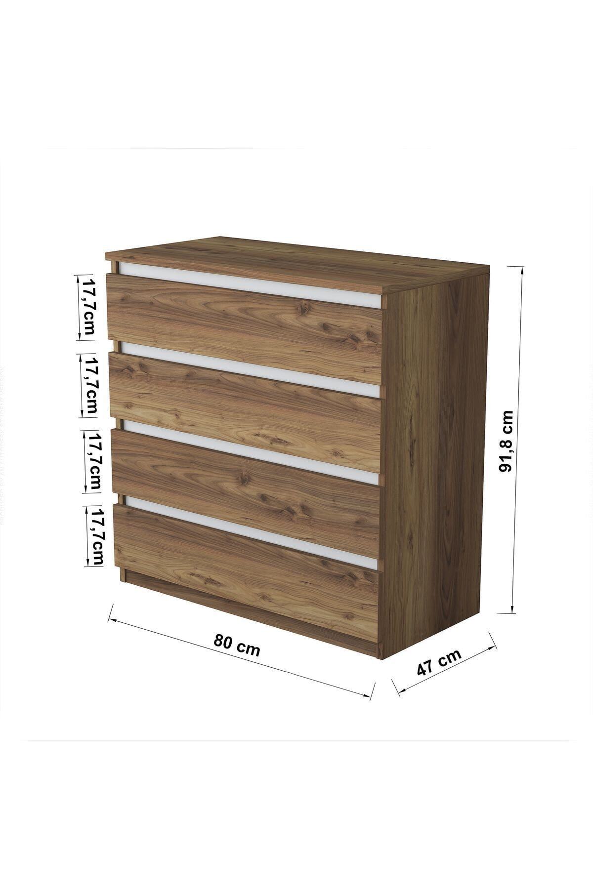 Rani Mobilya Rani Be102 4 Cekmeceli Sifonyer Minyatur Ceviz Beyaz Fiyati Yorumlari Trendyol