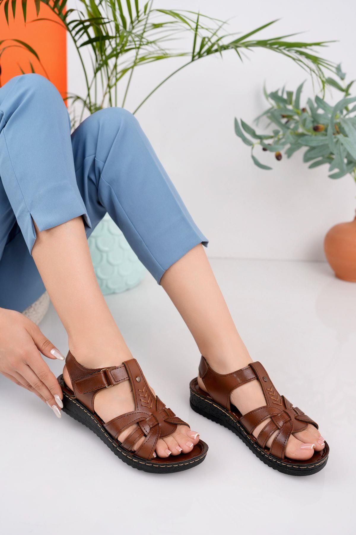 Muggokadın Garantili Günlük Ortopedik Kaymaz Taban Comfort Rahat Sandalet