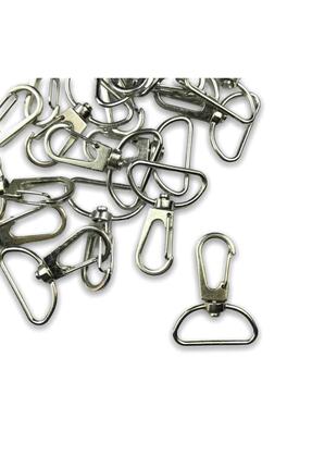 Gümüş Makrome Anahtarlık Aparatı 60 Adet Telli Kanca Klipsi Anahtarlık Halkası Image 2