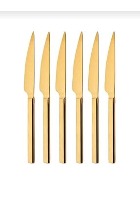 Pırlanta Yemek Bıçağı Titanyum Gold (6 Adet} Image 0