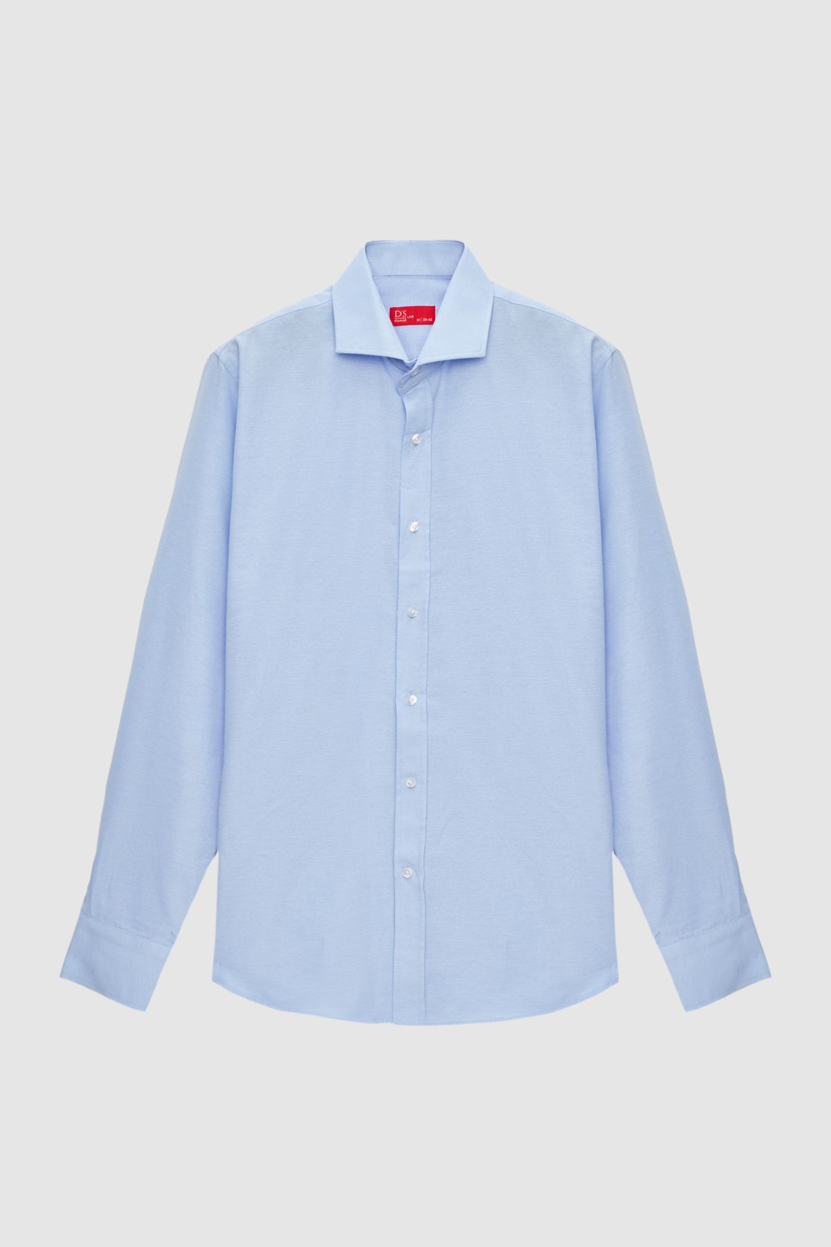 Slim Fit Açık Mavi Italyan Yaka Gömlek