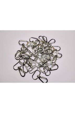 Gümüş Makrome Anahtarlık Aparatı 60 Adet Telli Kanca Klipsi Anahtarlık Halkası Image 5