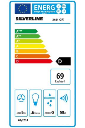 3481 Duvar Tipi Davlumbaz Gri Image 2