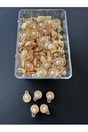 Kaplama Deniz Kabuğu üstten delikli Takı Yapım Ara Aparat 1 adet Image 0