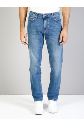 045 Davıd Orta Bel Rahat Paça Regular Fit Mavi Erkek Jean Pantolon Cl1019135 Image 3