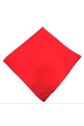 Düz Renk Kırmızı Kare Bandana Image 0