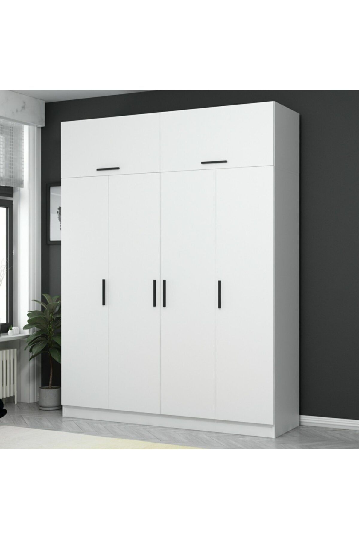 کمد لباس زنجیره ای 4 دری کاله سفید