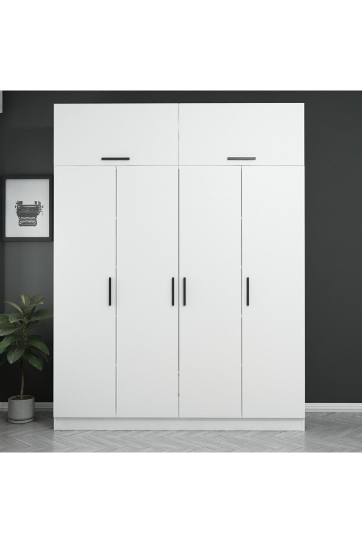 کمد لباس زنجیره ای 4 دری کاله سفید