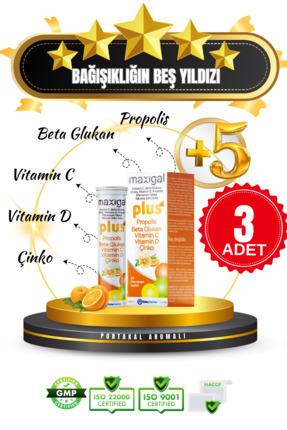 Plus Efervesan 20 Tablet - Beta Glukan, Vitamin C, D, Çinko Ve Propolis Takviyesi Image 0
