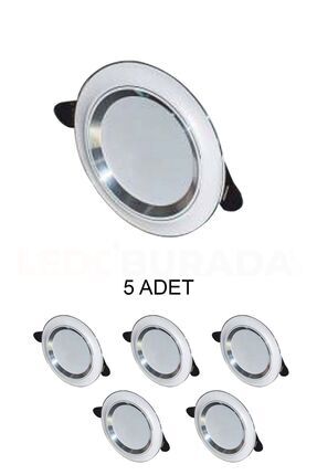 CT-5257 Zebra Led Spot Beyaz-Krom 6W 3 Renk - 5 ADET Image 0