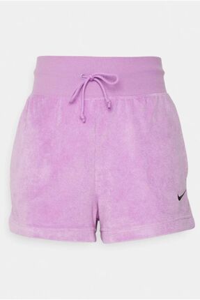 Sportswear Terry French Havlu Kumaş Mor Kadın Şort Image 5