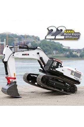 1/14 Profesyonel (2022) 22 Kanal RC Model 4 Farklı Kepçeli Ekskavatör Kazıcı Uzaktan Kumandali Image 0