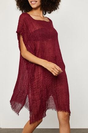XENA Kadın Bordo Kare Yaka B&uuml;r&uuml;mc&uuml;k Kumaş Pareo 1YZK4-11910-05