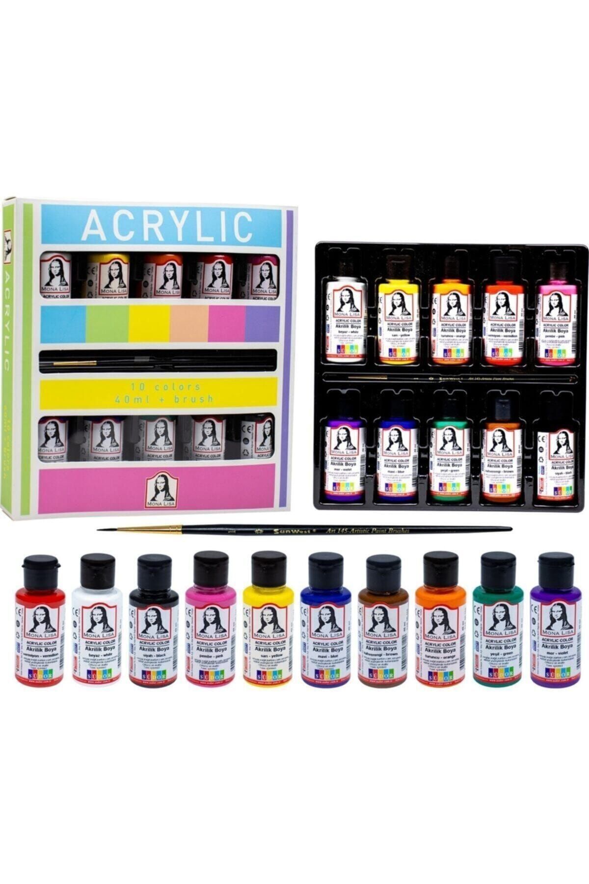 sudor mona lisa akrilik boya 10 renk x 40 ml ml1 fiyati yorumlari trendyol